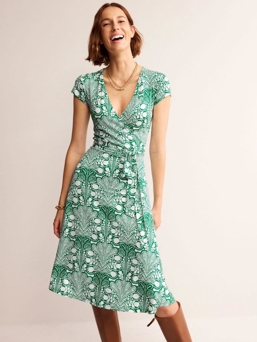 Boden Joanna Cap Sleeve Wrap Dress Size 4 Regular